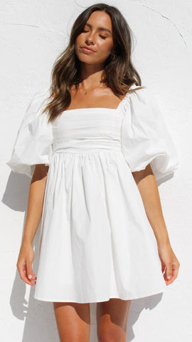 White Back Bowtie Mini Dress