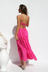 Hot Pink Slip Midi Dress