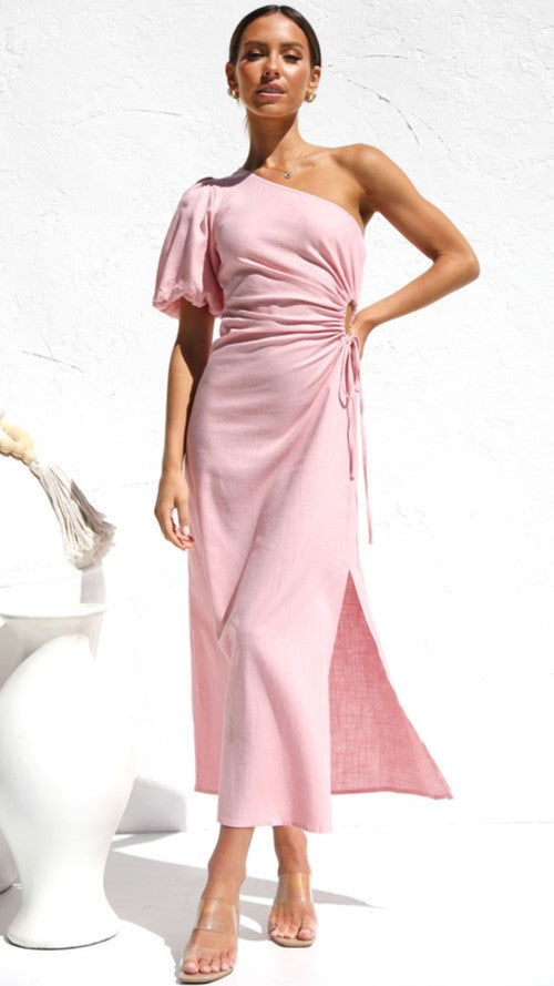 Blush Cutout Midi Dress
