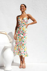 Multicolor Floral Slip Midi Dress
