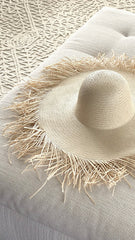Cream Wide-Brim Staw Hat