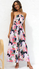Multicolor Floral Sleeveless Midi Dress