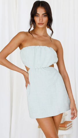 White Off Shoulder Bandeau Dress