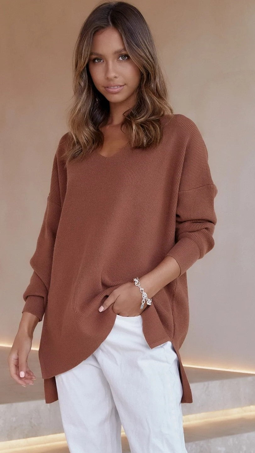 Brown Oversized Slouchy Sweater