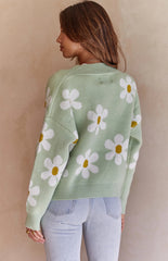 Sweet Green Floral Cardigan Sweater – Gabi Swimwear