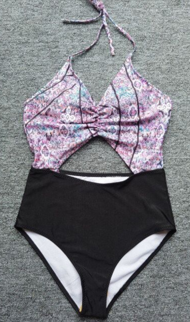 Violet Rhythm Cutout One-piece Swimsuit