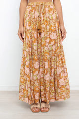 Mustard Floral Withdraw Maxi Skirts