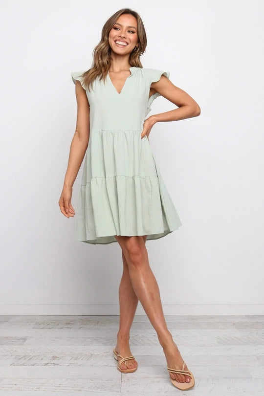 Mint Green Cap Sleeves Babydoll Dress Gabi Swimwear Mint Green Cap Sleeves Babydoll Dress Gabi Swimwear